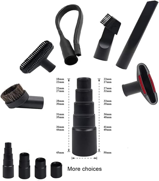 Vacuum Attachments for Shop vac Accessories 1 1/4 inch 1 3/8 inch Vacuum Cleaner Accessories, Universal Vacuum Hose Adapters