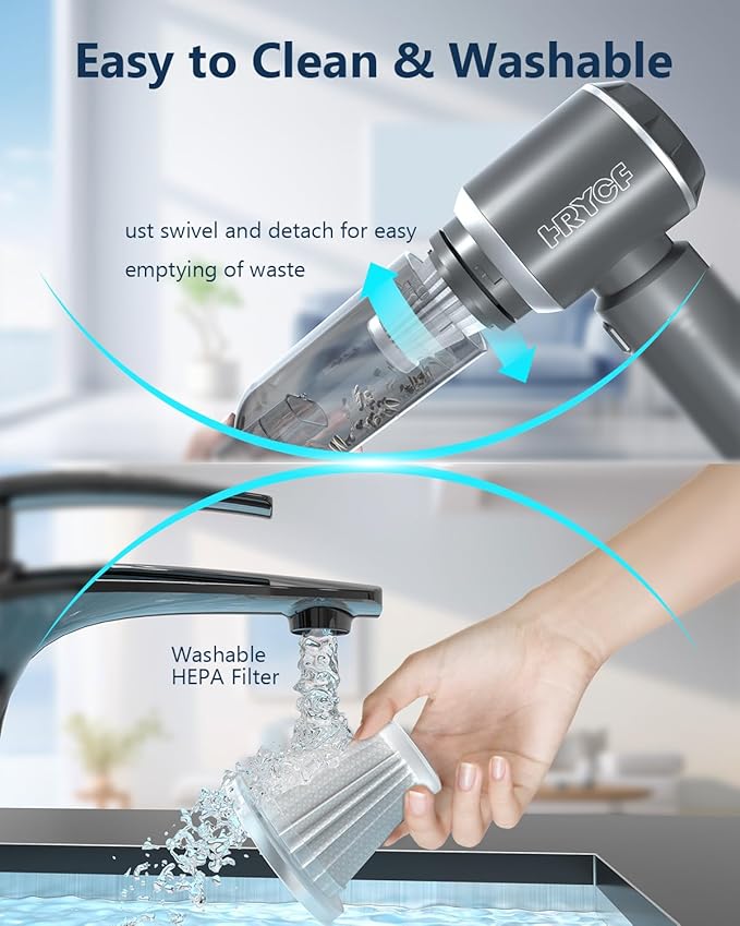 Car Vacuum Cordless, Mini Portable Vacuum Cordless for Car, 4-in-1 20000PA High Power Portable Rechargeable Vacuum Cleaner with Brushless Motor, Small Handheld Vacuum & Air Blower & Pump-Grey
