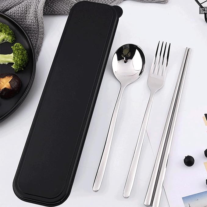 1Pcs Simple Utensil Holder with Lid, Reusable Utensils Wheat Straw Travel Cutlery Box,Portable Flatware Box Travel Tableware Storage Case, Simple Tableware Storage Box Case for Cutlery Kit (black)