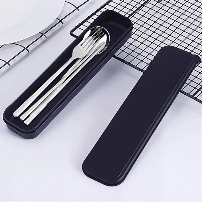 1Pcs Simple Utensil Holder with Lid, Reusable Utensils Wheat Straw Travel Cutlery Box,Portable Flatware Box Travel Tableware Storage Case, Simple Tableware Storage Box Case for Cutlery Kit (black)