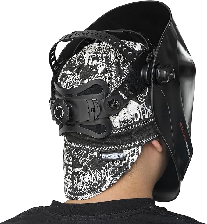 YESWELDER Welding Cap, Graffiti Style 7-5/8", Heat-Resistant Reversible Protective Welders Cap