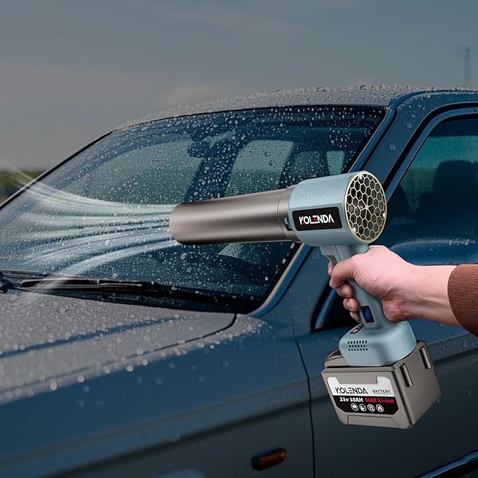 Handheld Cordless Lightweight Powerful Car Dryer Air Blower with 1800G & 335MPH Powerful, Air Duster Electric Leaf Blower Cleaning Dryer Turbo for Patio Cleaning, Lawn Care and Car Drying