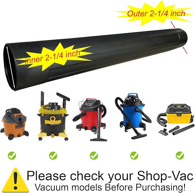 Vacuum Accessories & Attachments for Shop Vac 2-1/2'' - Vacuum Dust Brush & Extension Wand Compatible with Vacuums Using 2-1/4'' Inner Diameter Accessories (Extension Wands, 2-1/4'')