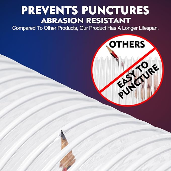 2 1/2" x 20' PVC Dust Collection Hose, Puncture-Resistant, Heavy-Duty Flexible Clear Fume Hose with Carbon Steel Wire Coil for Dust Collection Systems, Woodworking, Workshops