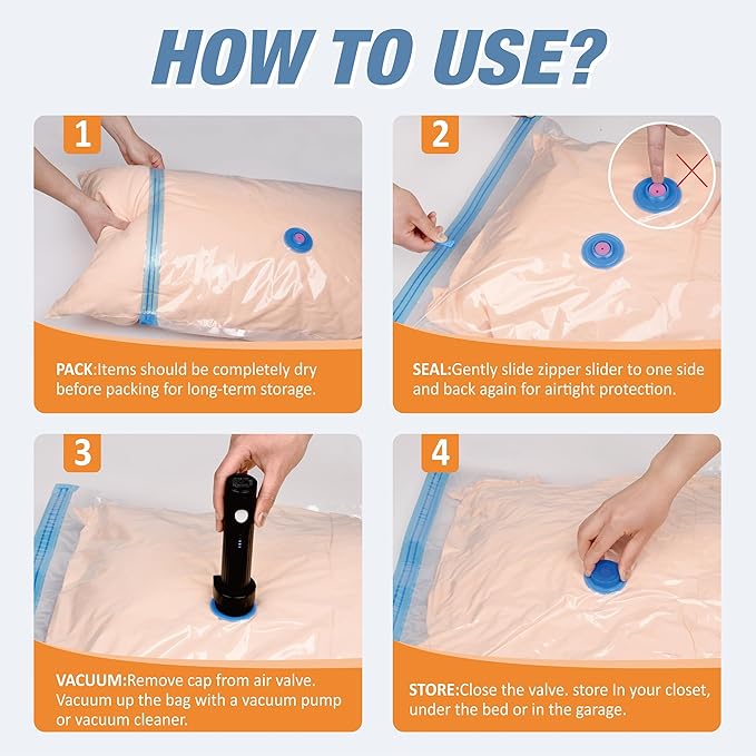 Travel Vacuum Storage Bags with Electric Pump, 15 Combo Travel Packing Bags for Luggage and Suitcase, Carry-on Size Compression Space Saver for Clothes and Clothing