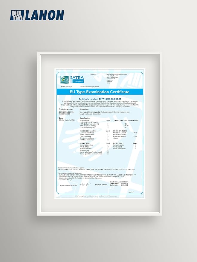 LANON Liquid Silicone Gloves, Heat Resistant Oven Gloves with Fingers, Food Grade, Waterproof, White, Large