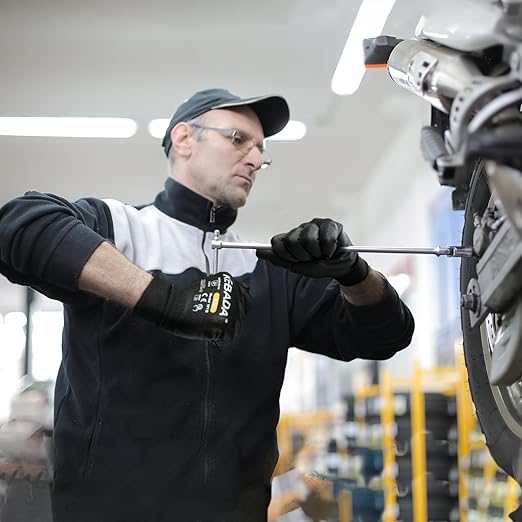 Kebada W1 Work Gloves for Men and Women, PU Coated Safety Gloves with Grip, Touchscreen, Ideal for Warehouse Package Handling, Construction, Gardening, Black X-Small