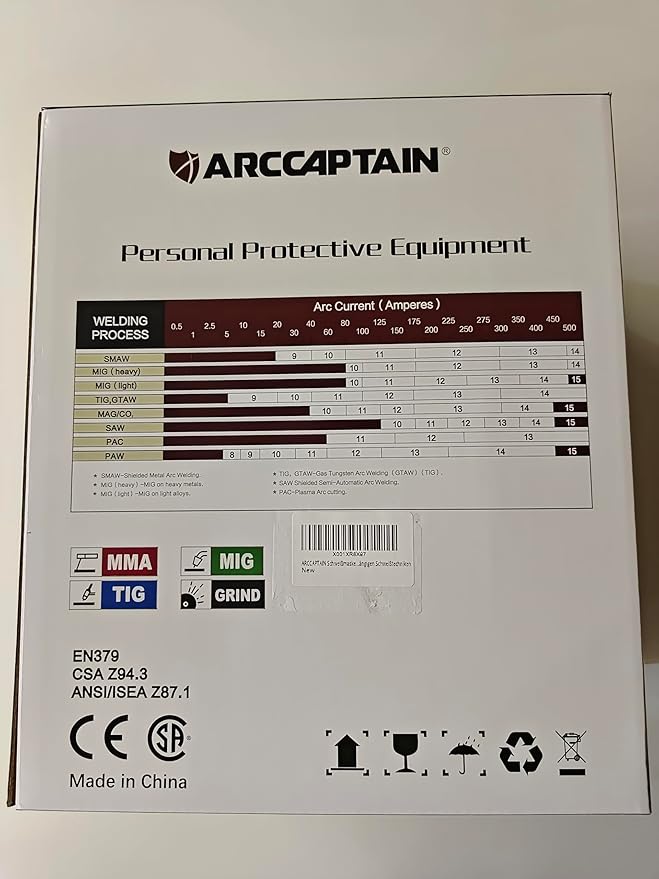 ARCCAPTAIN Auto Darkening Welding Helmet, 1/1/1/1 Top Optical Clarity Welder Helmet, 4 Arc Sensor 1/25000s Response Time True Color,Color06