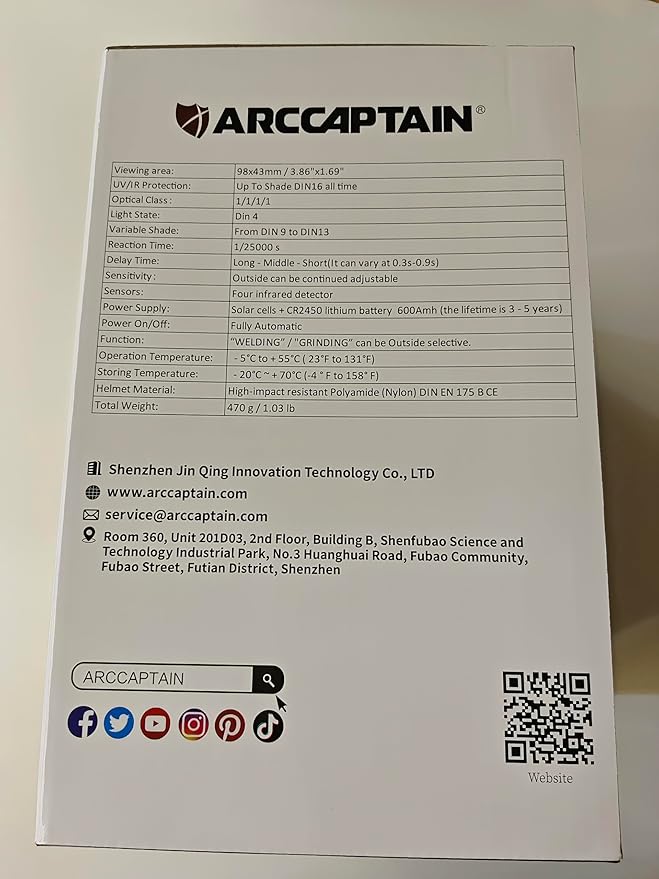 ARCCAPTAIN Auto Darkening Welding Helmet, 1/1/1/1 Top Optical Clarity Welder Helmet, 4 Arc Sensor 1/25000s Response Time True Color,Color06