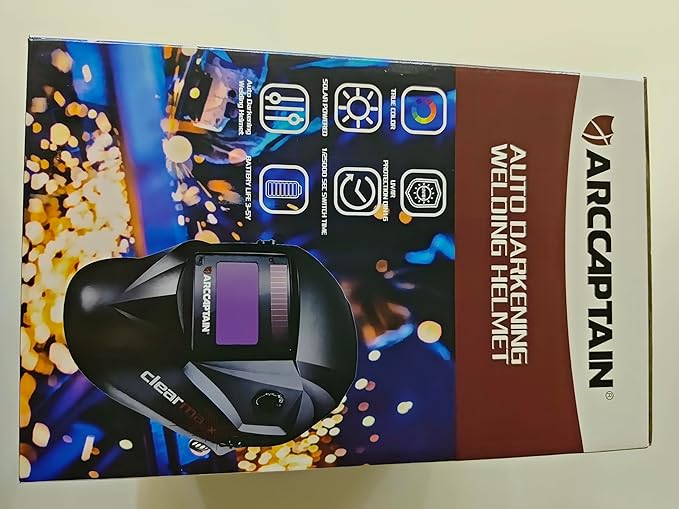 ARCCAPTAIN Auto Darkening Welding Helmet, 1/1/1/1 Top Optical Clarity Welder Helmet, 4 Arc Sensor 1/25000s Response Time True Color,Color06