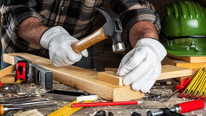 WORK SAFE - PREMIUM CUT LEATHER WORK GLOVES