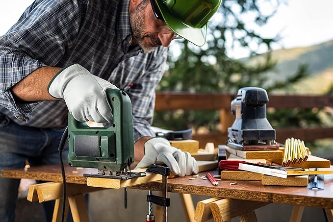 WORK SAFE - PREMIUM CUT LEATHER WORK GLOVES