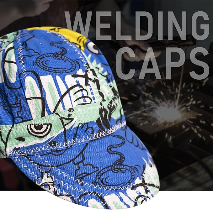 YESWELDER Welding Cap, Monster Style 7-5/8", Heat-Resistant Reversible Protective Welders Cap