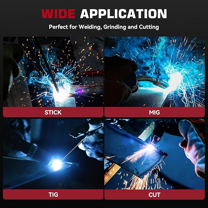 ARCCAPTAIN True Color Welding Helmet, 4 Arc Sensor Auto Darkening Welding Hood, Solar Powered Welding Mask, 1/1/1/1 Top Optical Clarity Welder Helmet, Wide Shade 4/9-13 for TIG MIG ARC, color12