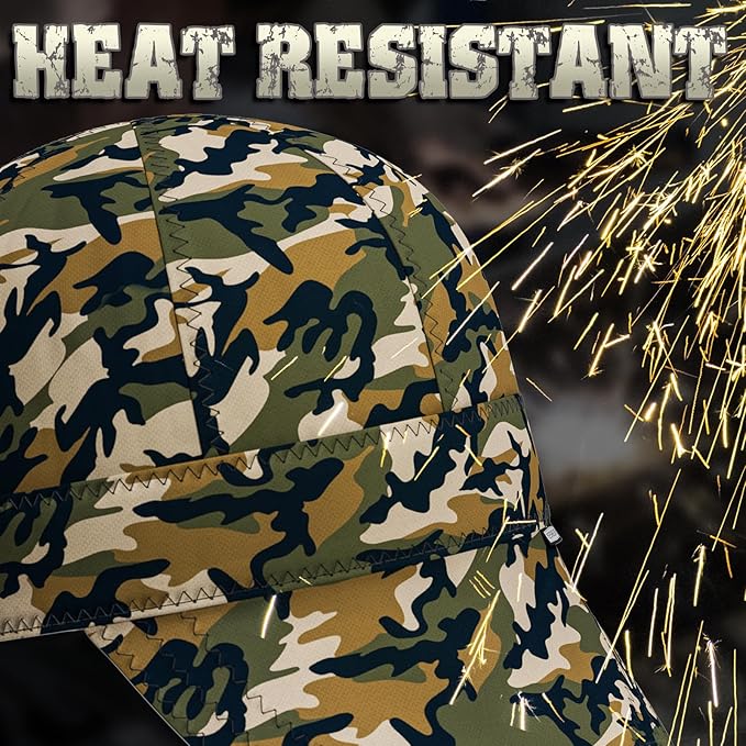 YESWELDER Welding Cap, Camouflage Style 7-1/4", Heat-Resistant Reversible Durable Protective Welders Cap