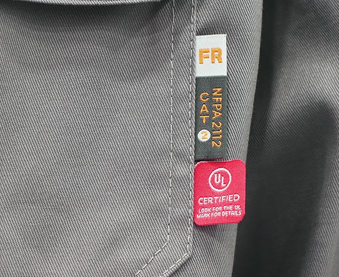 KONRECO FR Shirts for Men Fire Resistant Button Down Work Shirt 100% Cotton 6.5oz Lightweight Welding Shirts