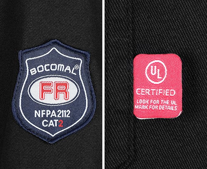 BOCOMAL FR Shirts 6.25oz Lightweight Welding Shirts Flame Resistant Men's Fire Retardant Shirt