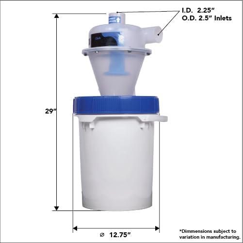 Assembled Quick Click Dust Separator with 5 Gallon Locking Collection Bin and Power Tool Adapter Set with 16 Ft. Hose