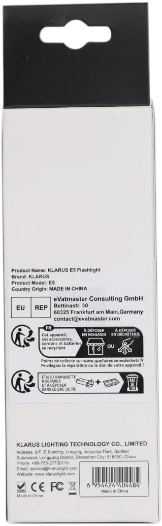 klarus E5 2Pcs Pocket Flashlight, Rechargeable EDC Flashlight, Super Slim 4.2x1x0.3inch, 600 Lumens, USB-C Port, IPX4, Dual Light Source with Magnetic Base, Hat & Clothes Clip