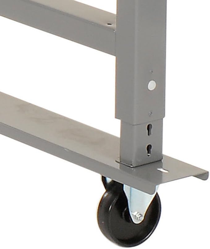 Global Industrial Mobile Adjustable Height Workbench, Shop Square Edge, 72" W x 36" D, Gray