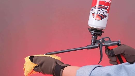 Kraken Bond Window & Door Expanding Foam Sealant - (12x24oz) Professional Gap Filling Gun Use Polyurethane Spray Foam, Low Expansion Waterproof Gap Filler, Gun&Cleaner Included - 12 Pack