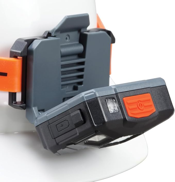 Klein Tools 56064 Rechargeable Auto-Off LED Headlamp, Silicone Strap, 400 lms, All-Day Runtime, for Work, Running, Outdoor Hiking, Camping