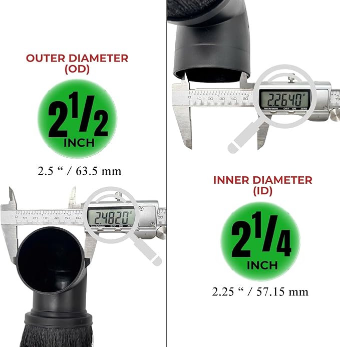 Vacuum Accessories & Attachments for Shop Vac 2-1/2'' - Vacuum Dust Brush & Extension Wand Compatible with Vacuums Using 2-1/4'' Inner Diameter Accessories (Horsehair + PP, 2-1/4'')