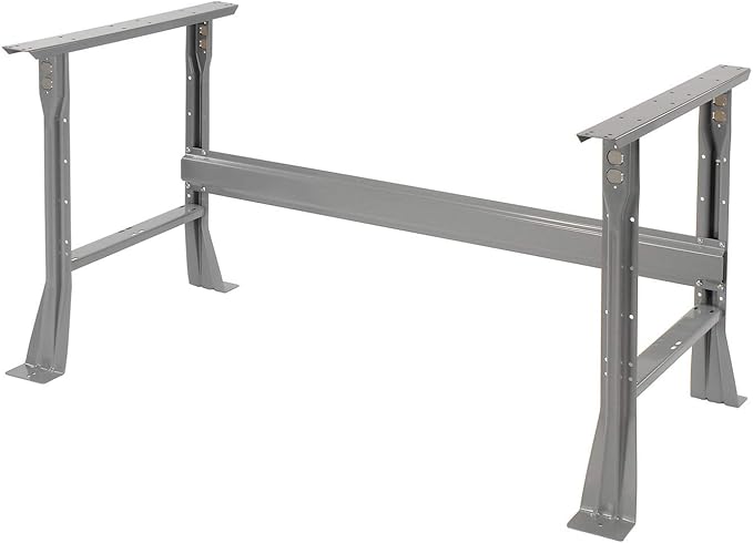 Global Industrial Fixed Height Workbench with C-Channel Flared Leg, Steel Top with Square Edge, 60"W x 30"D x 34"H, 2000 Lbs. Capacity, Gray, Industrial Workbench