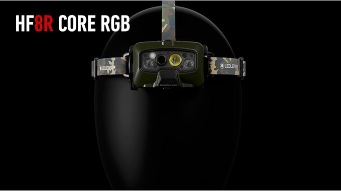 Ledlenser, HF8R CORE RGB, Hands Free, Rechargeable Headlamp, Dust and Water Resistant, 1600 Lumens, Camo