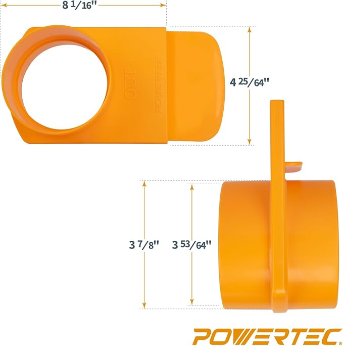 POWERTEC 70306 4 Inch Dust Collection Fittings Network with Dust Hose Splice, Blast Gates, Pipes, 90-Degree Elbow Connector, Y-fittings, Mounting Brackets