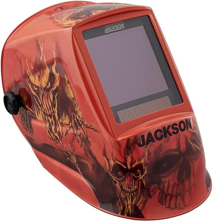 Jackson Safety Premium Graphic Welding Hood with ADF - Ultra Lightweight Auto Darkening Welding Helmet - ANSI Z87.1 (Multiple Styles)