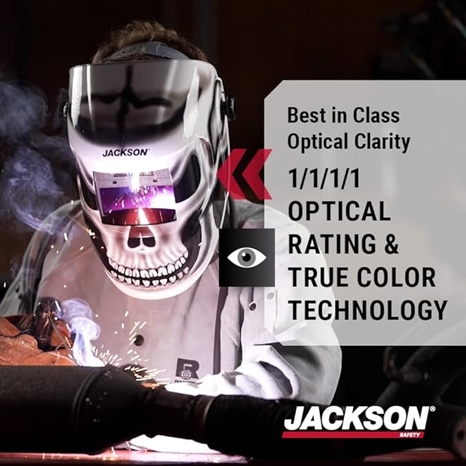 Jackson Safety Premium Graphic Welding Hood with ADF - Ultra Lightweight Auto Darkening Welding Helmet - ANSI Z87.1 (Multiple Styles)
