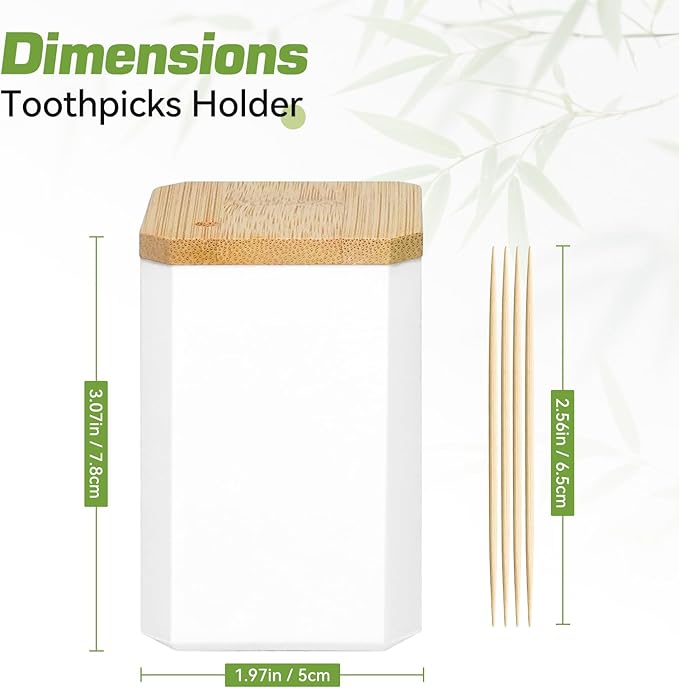 HOPELF Toothpick Holders 1 Pack with 2400 Picks,Round Toothpicks Double-Side Point for Teeth,Food Pick,Appetizers,Cocktails Fruits,Olive&DIY Craft.