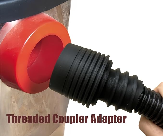 Dust Collection Hose Kit with 5 Fittings and Reducer Connects 2-1/2" and 2-1/4" ID for Woodworking Power Tools Home and Wet/Dry Shop Vacuums