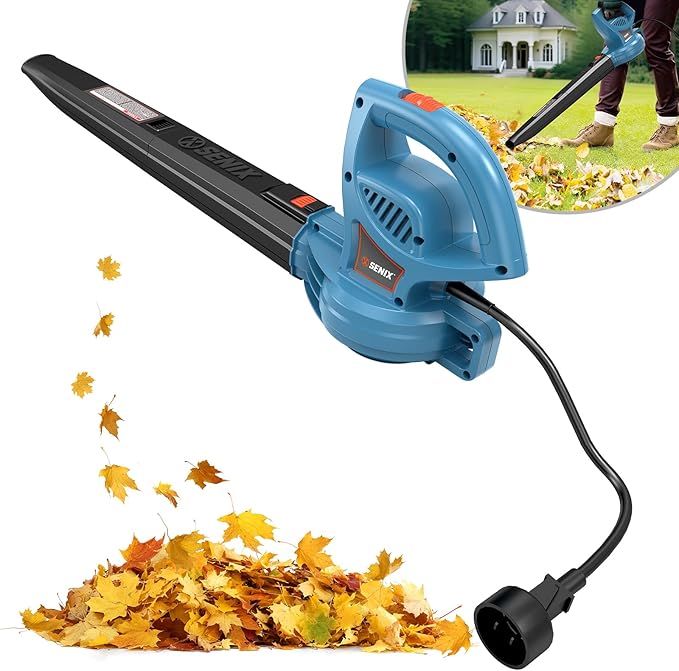 SENIX 6 AMP Handheld Electric Leaf Blower, Up to 260 CFM and 155 MPH, Lightweight, 120V (BLE06-L)
