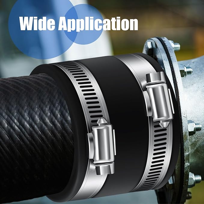 Minatee Dust Control Flex Cuffs with Stainless Steel Hose Clamps, Flexible PVC Coupling for Plastic and Copper Plumbing Connections, Connector Ports Dust Collection Fittings(2-1/2 Inch, 4 Pcs)