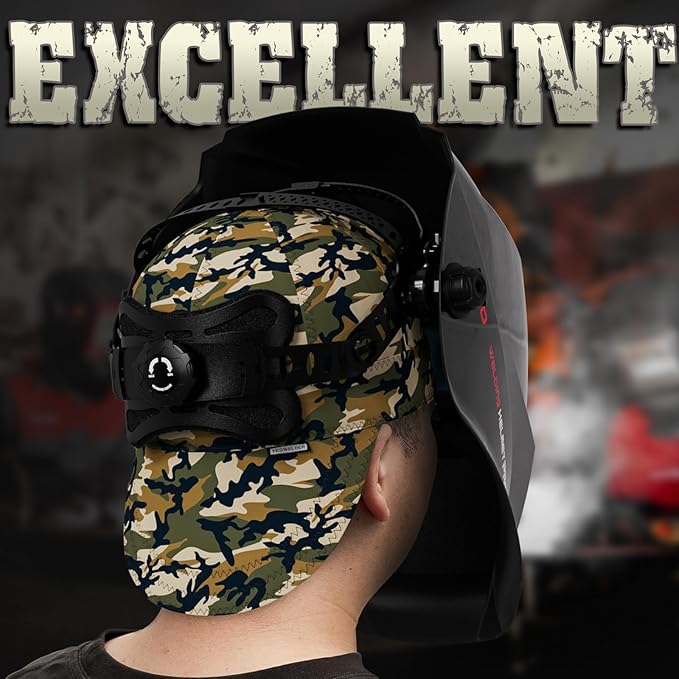 YESWELDER Welding Cap, Camouflage Style 7-3/8", Heat-Resistant Reversible Durable Protective Welders Cap