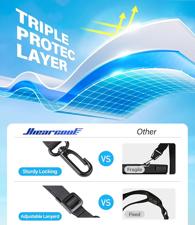 Hiearcool Waterproof Phone Pouch, Universal Case Compatible for iPhone 16 15 14 13 Pro Max Plus Up to 8.3", IPX8 Beach Travel Essentials-Black-2 Pack