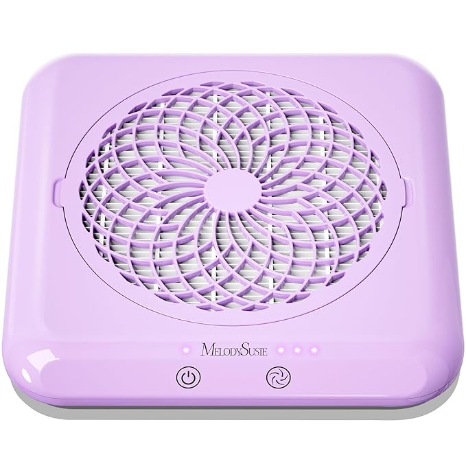 MelodySusie Nail Dust Collector,SproF Professional 4500 RPM Nail Vacuum Fan Vent Dust Collector with 3 Suction,Touch Control,Powerful Suction Nail Tech Tools Manicure Accessories for Nail Salon,Home