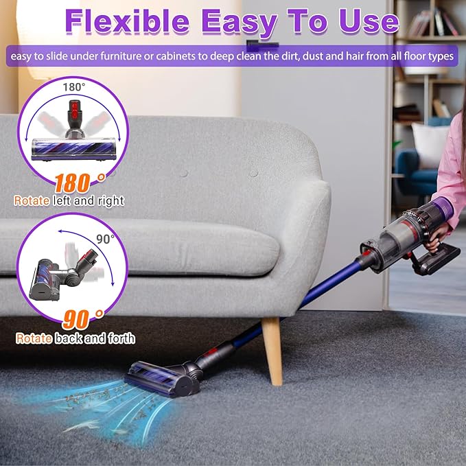 Lemige V8 V11 Vacuum Head Replacement for Dyson V7 V8 V11 V15 Animal V10 Cyclone Cordless Vacuum Cleaner, Upgrade Quick Release Motor-Head Brush Roller