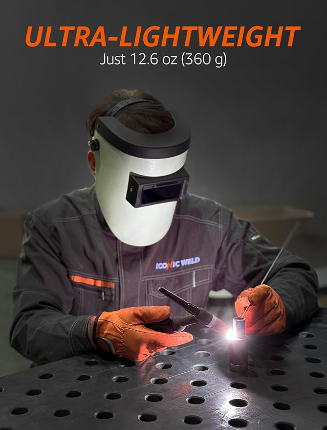 Auto Darkening Welding Helmet - Lightweight, Shade #3/11, with Bag (Black)