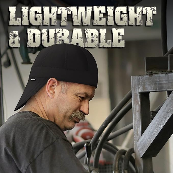 YESWELDER Welding Cap, All Black Style 7-7/8", Heat-Resistant Reversible Durable Protective Welders Cap