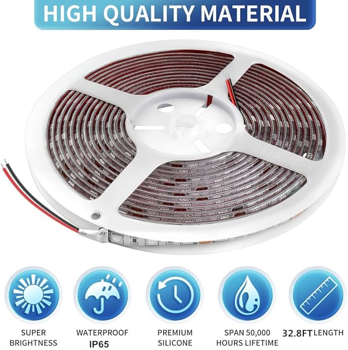 LED Boat Strip Lights, 32.8FT Marine Pontoon Led Lights, Waterproof Boats Interior Light, Under Gunnel Light, Boats Deck Lighting, Night Fishing Lighting for Pontoon Bass Fishing Yacht Kayak (White)