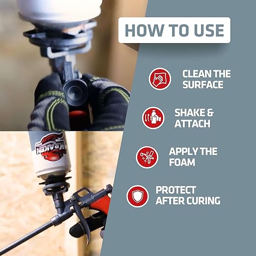 KRAKEN BOND Drywall & Panel Adhesive Foam - (2X24oz) Heavy-Duty, Fast-Curing Construction Adhesive for Concrete, Wood, and Heat Insulation Applications - 2 Pack