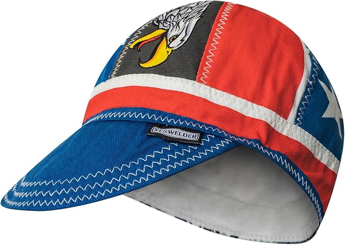 YESWELDER Welding Cap, Eagle Style 7-1/2", Heat-Resistant Reversible Protective Welders Cap