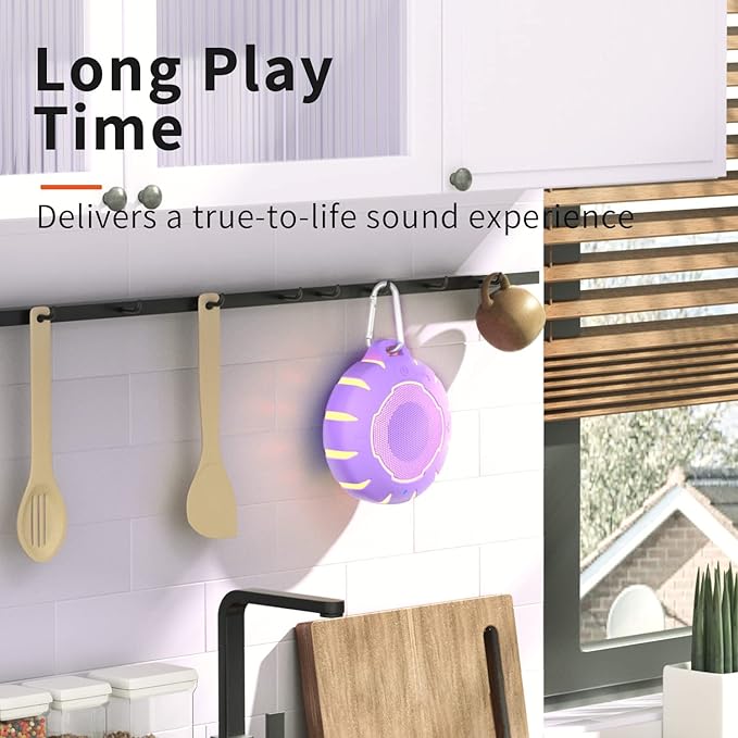 HEYSONG Waterproof Shower Bluetooth Speaker, Durable & Portable with Clear Sound, Ideal for Shower, Pool, Beach & Kayaking – Great Gift for Girls, Women & Men