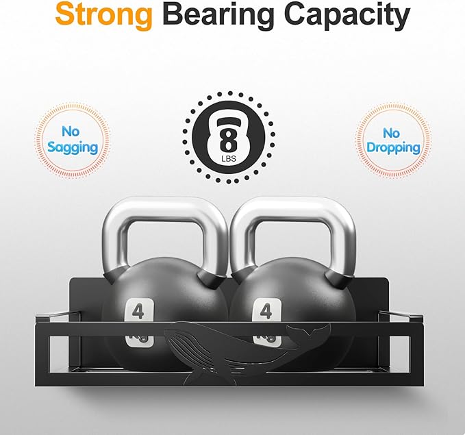 Magnetic Spice Rack for Refrigerator, 4-Pack Metal Seasoning Organizer for Kitchen Storage Organization, Magnetic Shelf for Fridge Space Saving Spice Organizer, Black