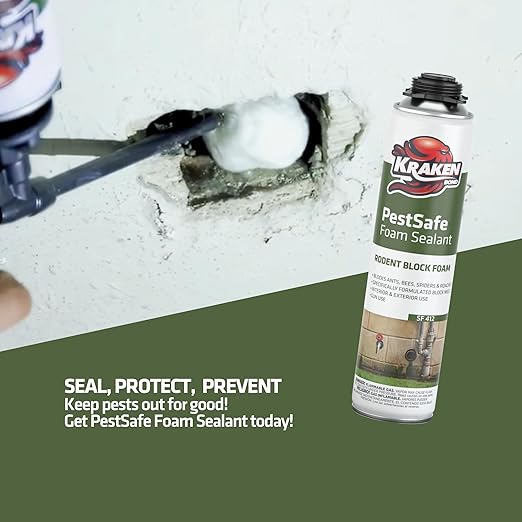 Kraken Bond Expanding Spray Foam Sealant - (12x24oz) Polyurethane Foam for Gaps & Cracks, Paintable Wall Hole Filler | Gun Use Only - Gun & Cleaner Not Included - 12 Pack