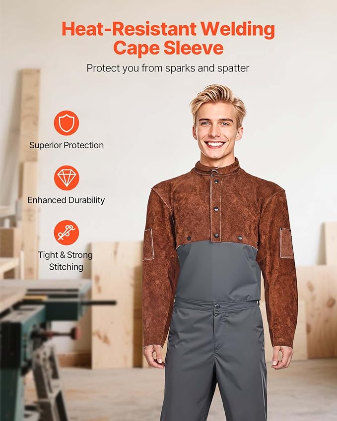 VEVOR Unisex Leather Welding Cape Sleeve