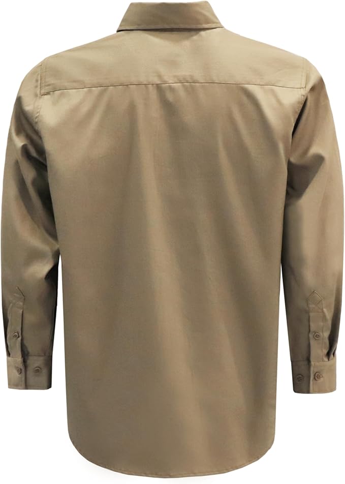 KONRECO FR Shirts for Men Fire Resistant Button Down Work Shirt 100% Cotton 6.5oz Lightweight Welding Shirts